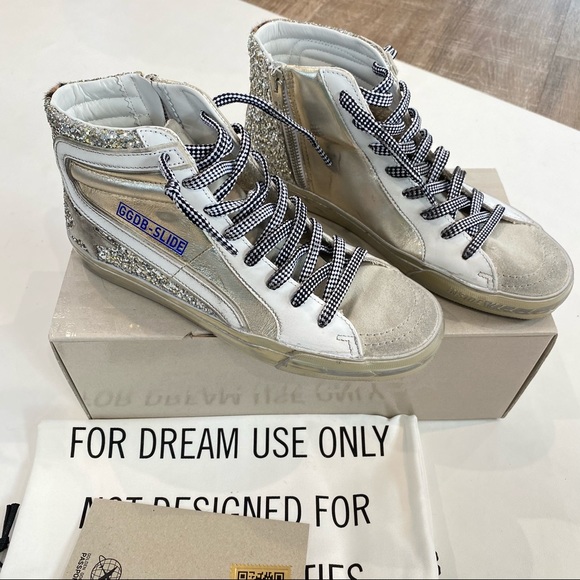 Golden Goose Slide Sneaker Neutral 37 Glitter - Picture 3 of 12